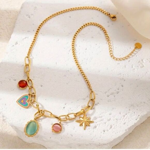 Boho Style Chic Gold Plated Necklace - Picture 4 of 7